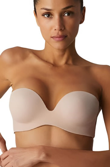 Simone Perele Essential Strapless Bra Color: Peau Rose Size: 30D at Petticoat Lane Greenwich, CT