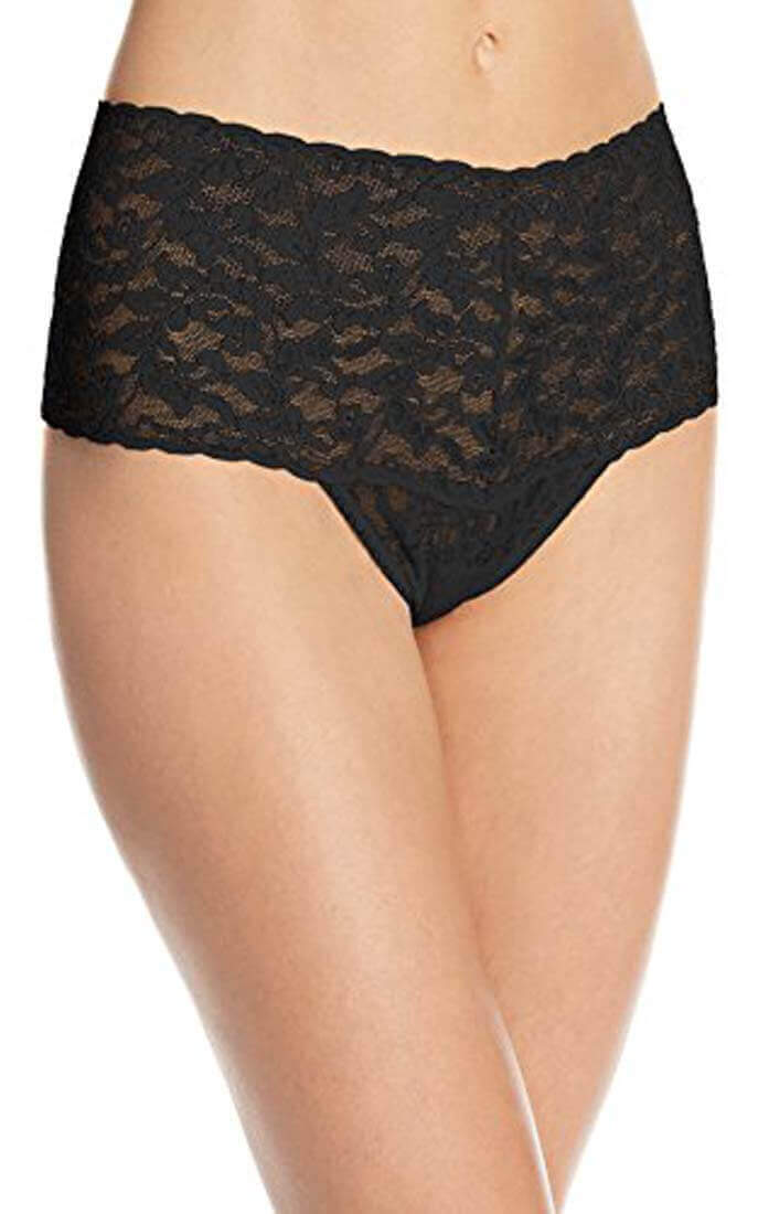 Hanky Panky Retro High-Waisted Thong Color: Black at Petticoat Lane Greenwich, CT