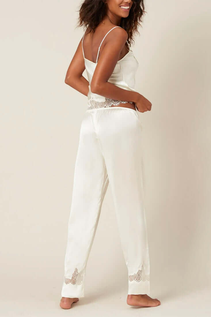 Simone Perele Nocturne Silk Pants Color: Ivory Size: XS at Petticoat Lane Greenwich, CT