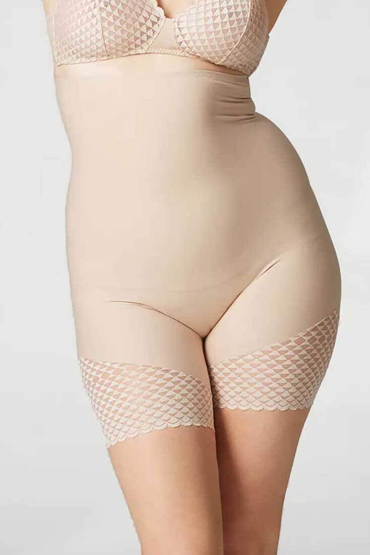 Simone Perele Subtile High Waist Shaper Shorts Color: Nude Size: XS at Petticoat Lane Greenwich, CT
