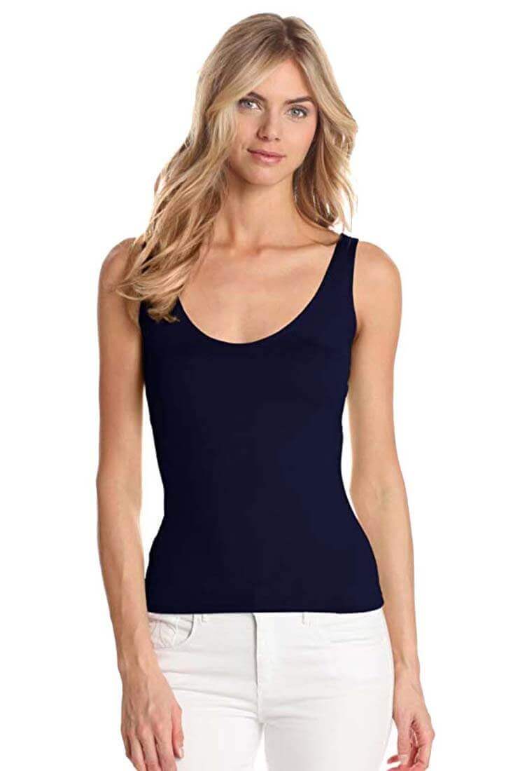 Only Hearts Low Back Tank Color: Navy Size: S at Petticoat Lane Greenwich, CT