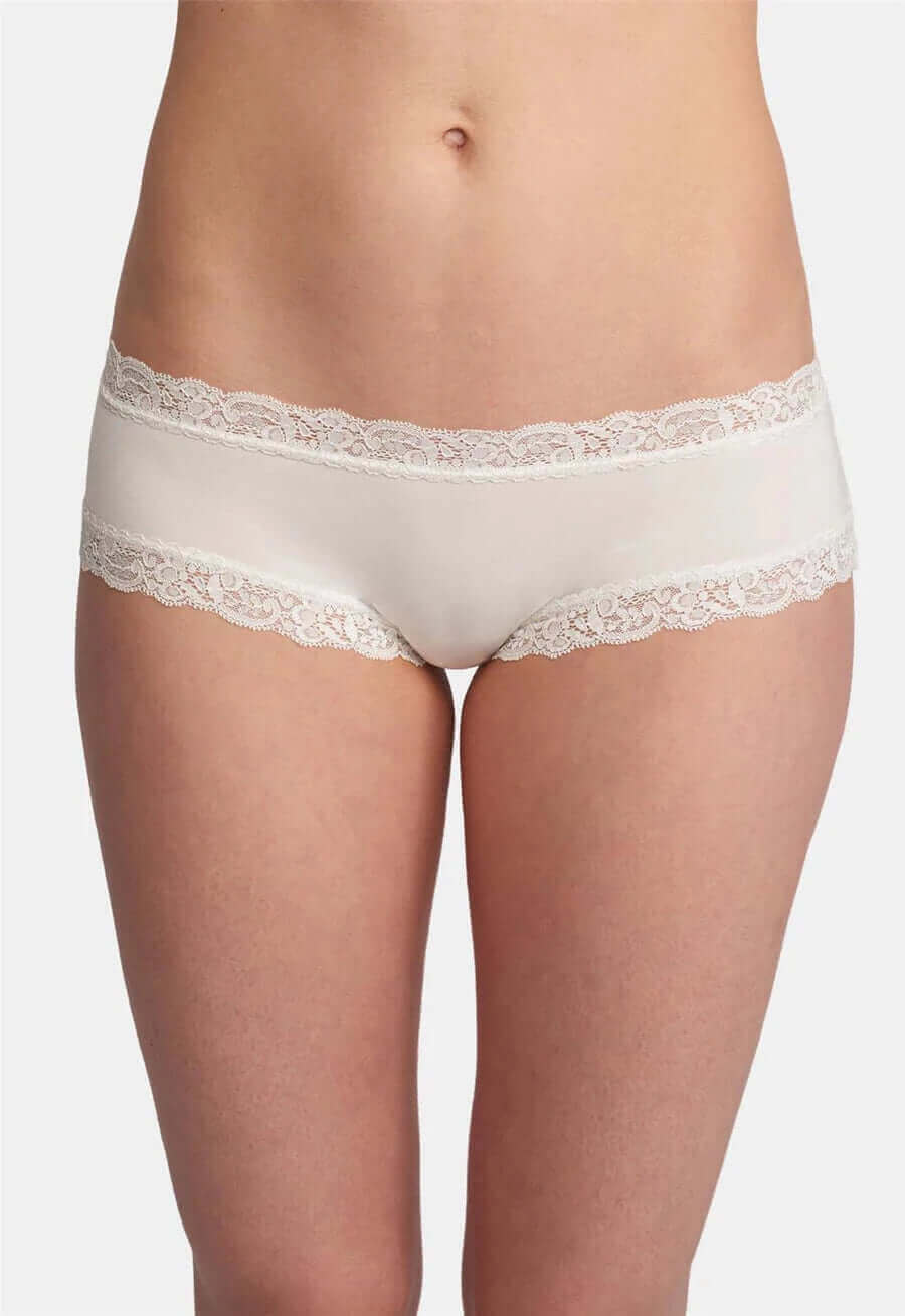 Fleur't Iconic Boyshort Color: Black, Malibu, Skylight, Rosette, Champagne, Chantilly, Heather Grey/Chantilly, Seashell, Black/Seashell, Coral Sea-D, Eventide, Twilight, Eventide/Cloud Soft Size: S, M, L at Petticoat Lane Greenwich, CT