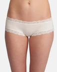 Fleur't Iconic Boyshort Color: Black, Malibu, Skylight, Rosette, Champagne, Chantilly, Heather Grey/Chantilly, Seashell, Black/Seashell, Coral Sea-D, Eventide, Twilight, Eventide/Cloud Soft Size: S, M, L at Petticoat Lane Greenwich, CT