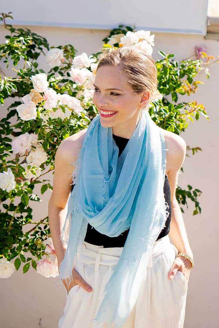 Alpine Cashmere Alta Shawl Color: Oyster, Ebony, Silver, Ballet, Ice, Mushroom at Petticoat Lane Greenwich, CT