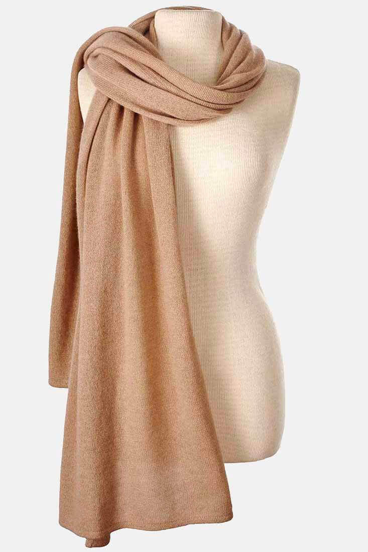 Alpine Cashmere Passport Travel Wrap In Camel Color: Camel at Petticoat Lane Greenwich, CT