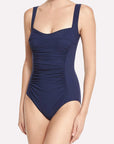 Basic Square Neck One-Piece in Navy