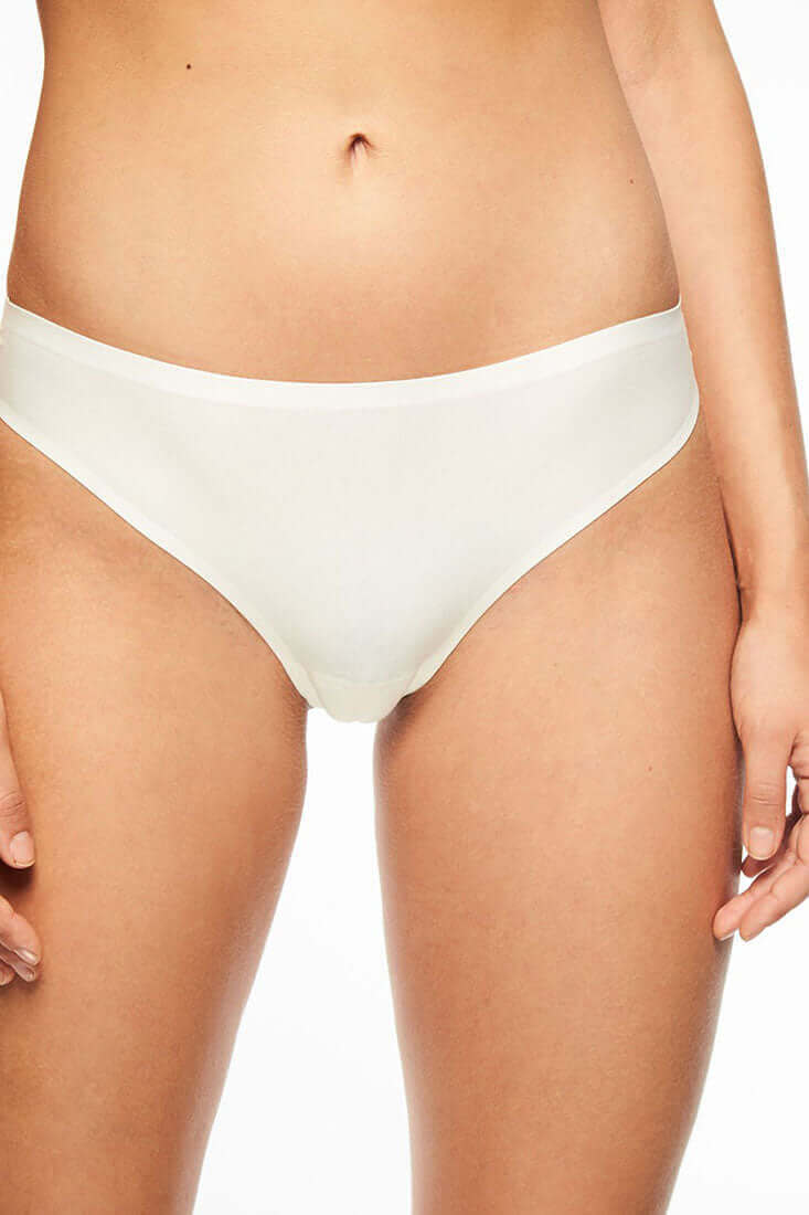 Chantelle Soft Stretch Thong Color: Ivory Size: O/S at Petticoat Lane Greenwich, CT