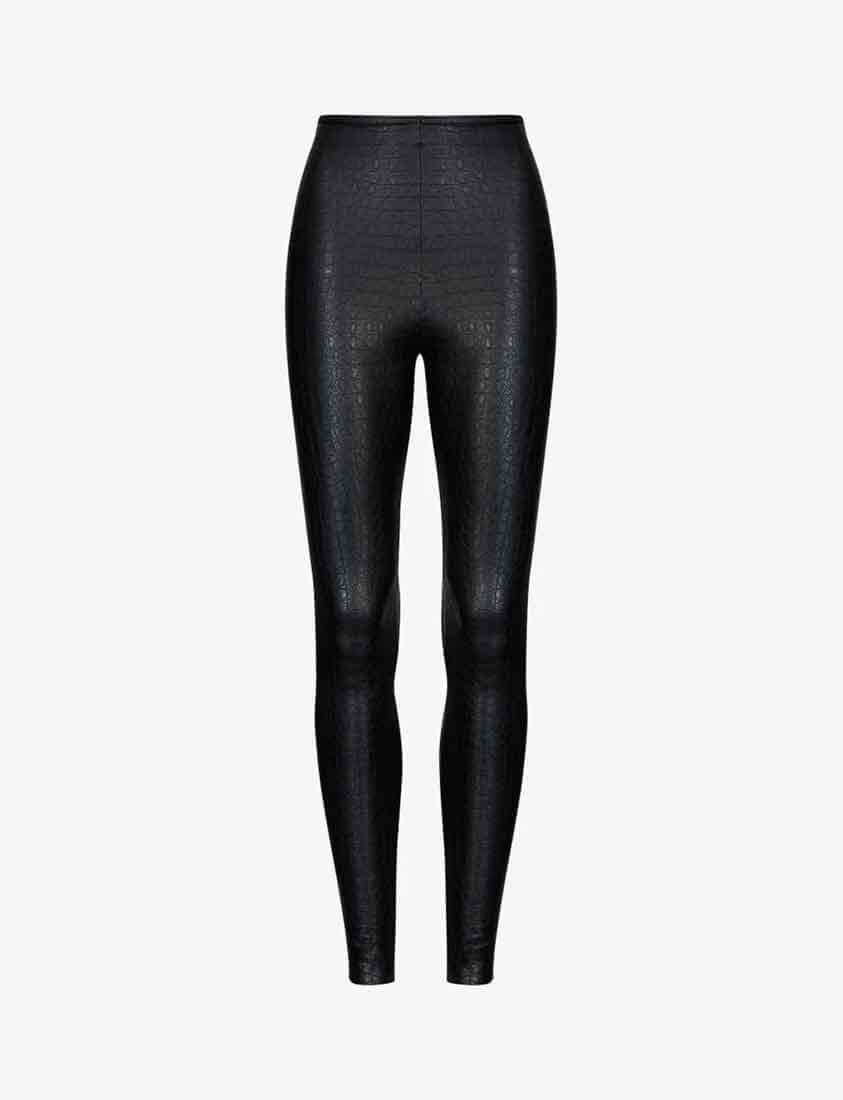 Faux Leather Animal Legging