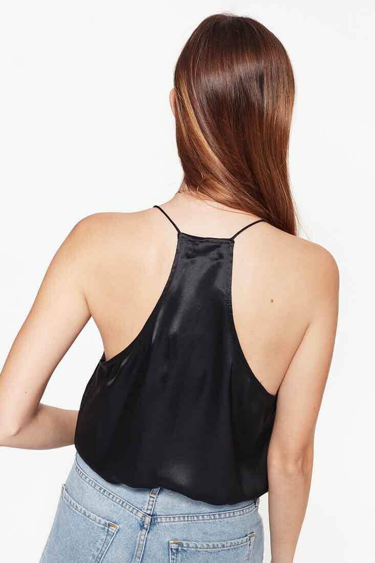 Cami NYC Racer Charmeuse Cami Color: Glacier, Black, Thyme, Coffee, Magenta Size: XS, S, M, L at Petticoat Lane Greenwich, CT