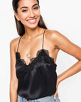 Cami NYC Racer Charmeuse Cami Color: Black Size: XS at Petticoat Lane Greenwich, CT