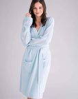 Arlotta Cashmere Long Wrap Robe Color: Snow, Black, Pearl Heather, Mouline Pink, Dawn Blue, Mink Size: XS, S, M at Petticoat Lane Greenwich, CT