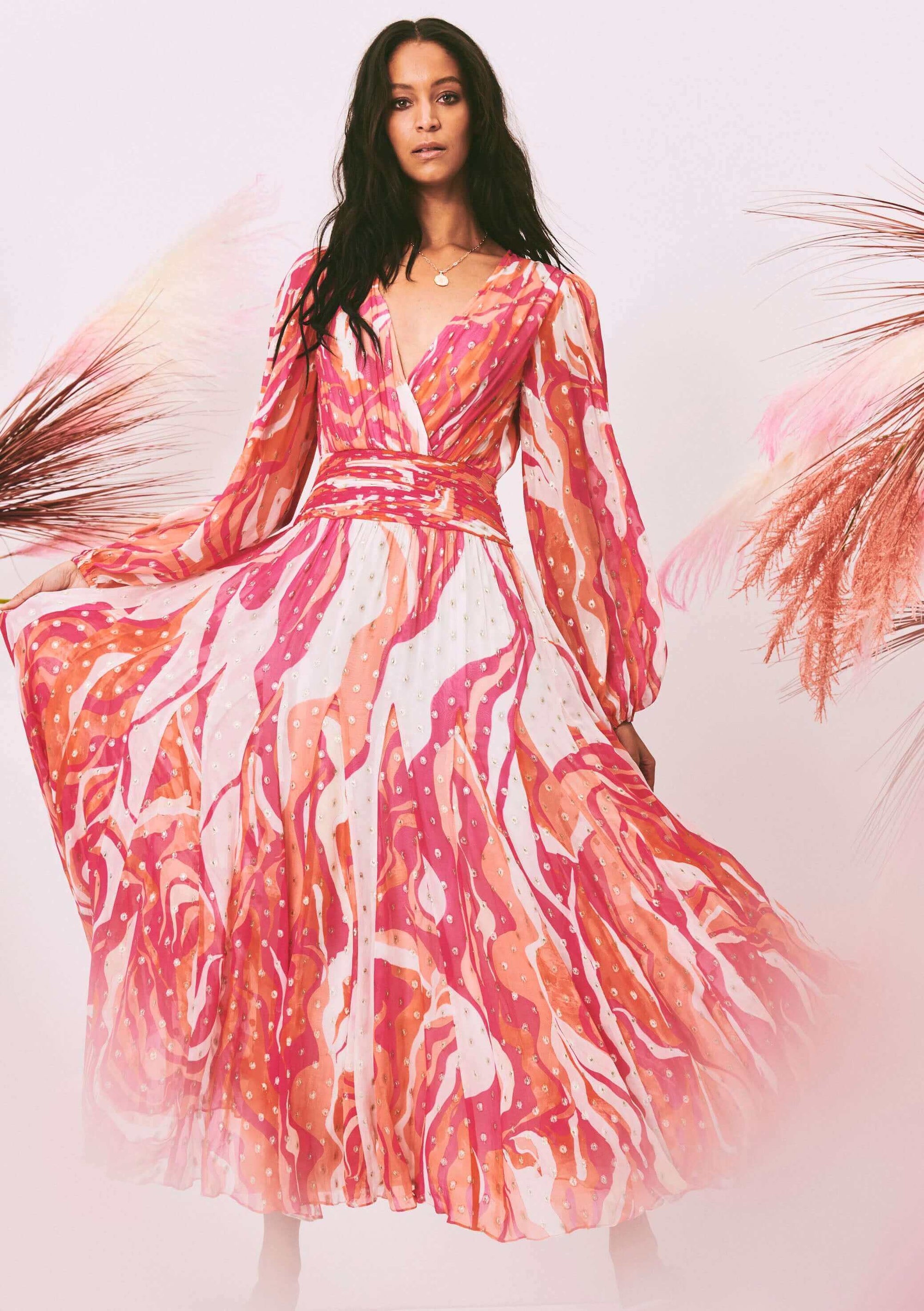 Rococo Sand Emily Long dress Color: PINK Size: XS, S, M at Petticoat Lane Greenwich, CT