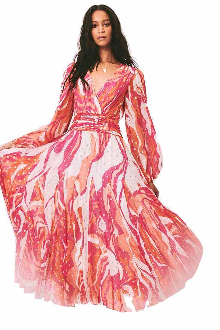 Rococo Sand Emily Long dress Color: PINK Size: XS at Petticoat Lane Greenwich, CT