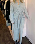 Arlotta Cashmere Long Wrap Robe Color: Pearl Heather Size: XS at Petticoat Lane Greenwich, CT