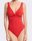 Twist V-Neck 55-570 in Cherry