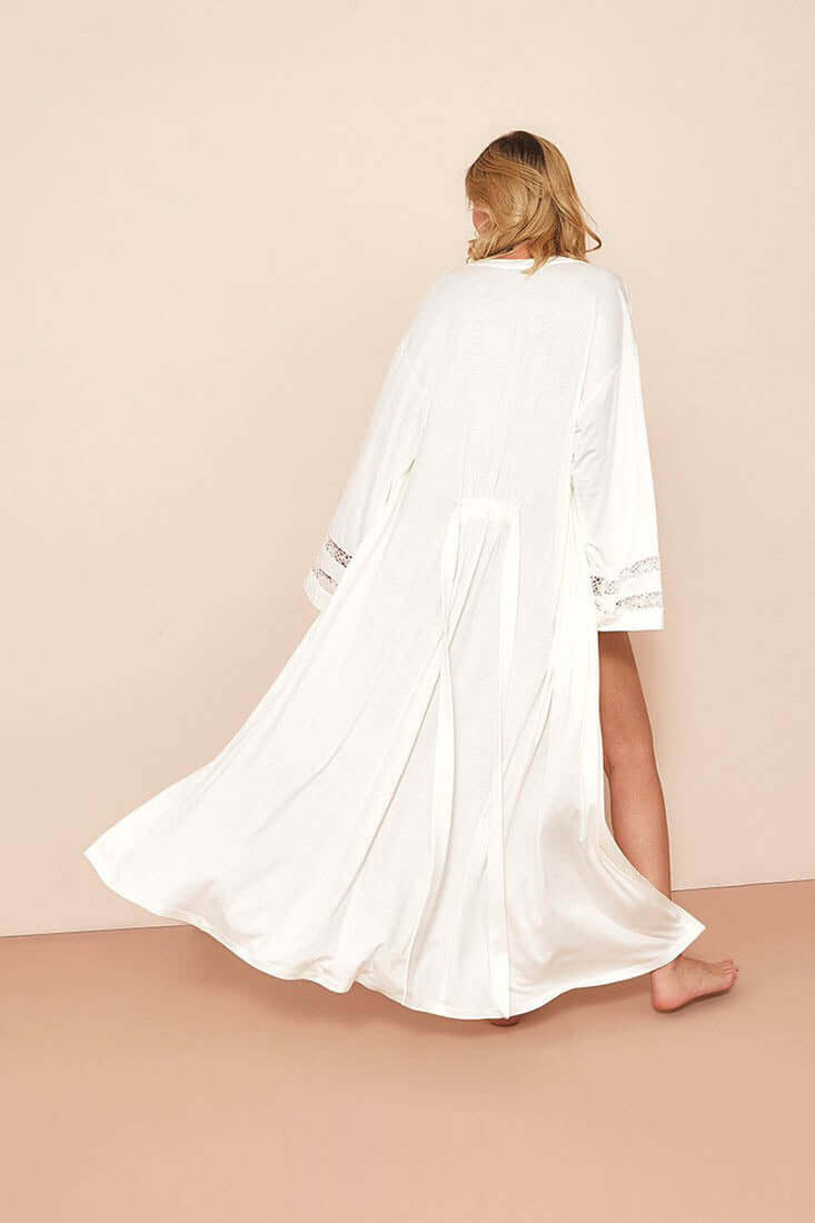 Laurence Tavernier Kimono Long Color: Ecru Size: S, M at Petticoat Lane  Greenwich, CT