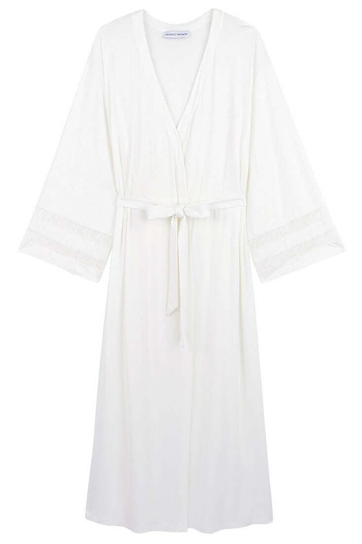 Laurence Tavernier Kimono Long Color: Ecru Size: S, M at Petticoat Lane Greenwich, CT