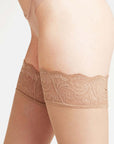 Falke Matt Deluxe 20 DEN Women Stay Ups Color: Black, Powder Size: 8.5-9, 9.5-10 at Petticoat Lane Greenwich, CT