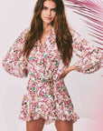 Rococo Sand Vie Short Dress Size: XS, S, M Color: Off White/Pink at Petticoat Lane Greenwich, CT