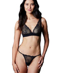 Journelle Sapna Plunge Bralette Color: Noir (Black) Size: S at Petticoat Lane Greenwich, CT