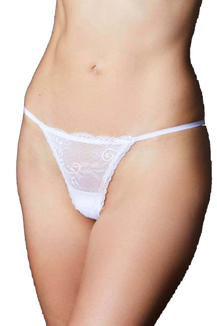 Journelle Sapna G-String Color: Lune (White) Size: S/M at Petticoat Lane  Greenwich, CT