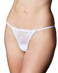 Journelle Sapna G-String Color: Lune (White) Size: S/M at Petticoat Lane Greenwich, CT