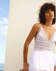Charo Ruiz Cindy Long Dress Color: White Size: S, M, L at Petticoat Lane Greenwich, CT