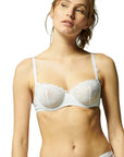 Delice Sheer Demi Bra in White