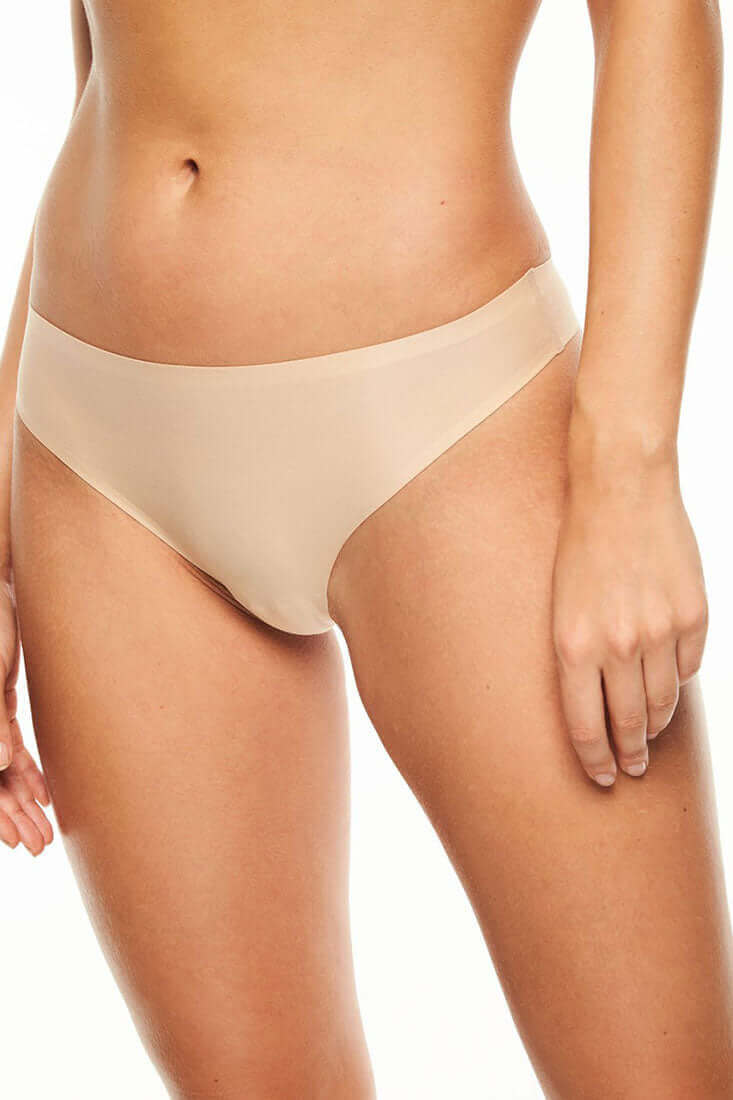 Chantelle Soft Stretch Thong Color: Nude Size: O/S at Petticoat Lane Greenwich, CT