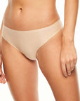 Chantelle Soft Stretch Thong Color: Nude Size: O/S at Petticoat Lane Greenwich, CT