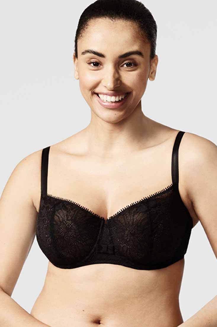 Chantelle Day to Night Lace Unlined Demi Bra Color: Black Size: 34B at Petticoat Lane Greenwich, CT