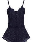 Cosabella Magnolia Teddy Color: Nocturnal Blue, White Size: S, M at Petticoat Lane Greenwich, CT