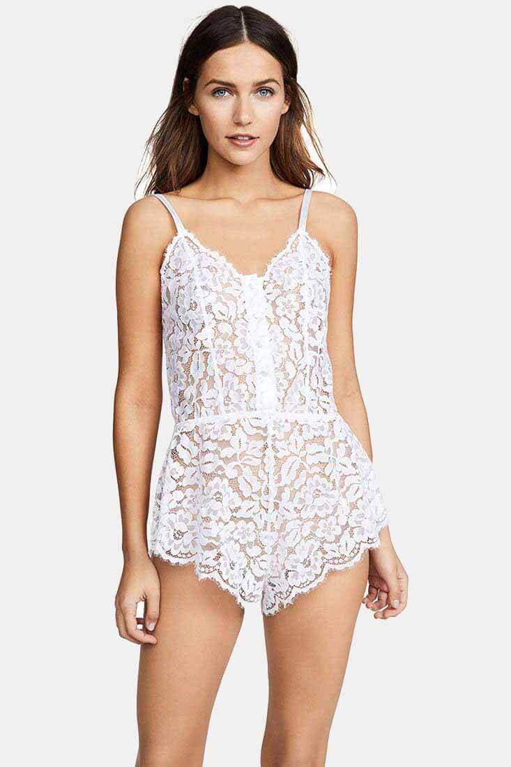 Cosabella Magnolia Teddy Color: Nocturnal Blue, White Size: S, M at Petticoat Lane Greenwich, CT