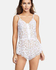 Cosabella Magnolia Teddy Color: Nocturnal Blue, White Size: S, M at Petticoat Lane Greenwich, CT