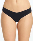 Commando Low Rise Thong Color: Black Size: S/M at Petticoat Lane Greenwich, CT