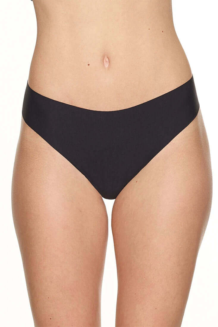 Commando Butter Mid-Rise Thong Color: Black Size: XS at Petticoat Lane Greenwich, CT