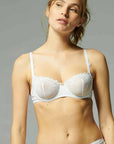 Delice Sheer Demi Bra in White