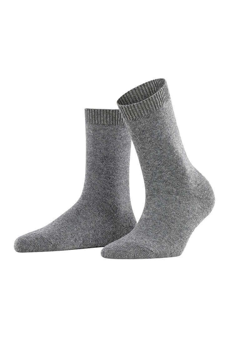 Falke Cosy Wool Women's Socks Color: Grey Mix Size: 35-38 at Petticoat Lane Greenwich, CT