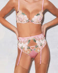 Fleur du Mal Jardin Embroidery Garter