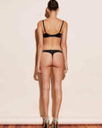 Fleur du Mal Luxe Thong in Black