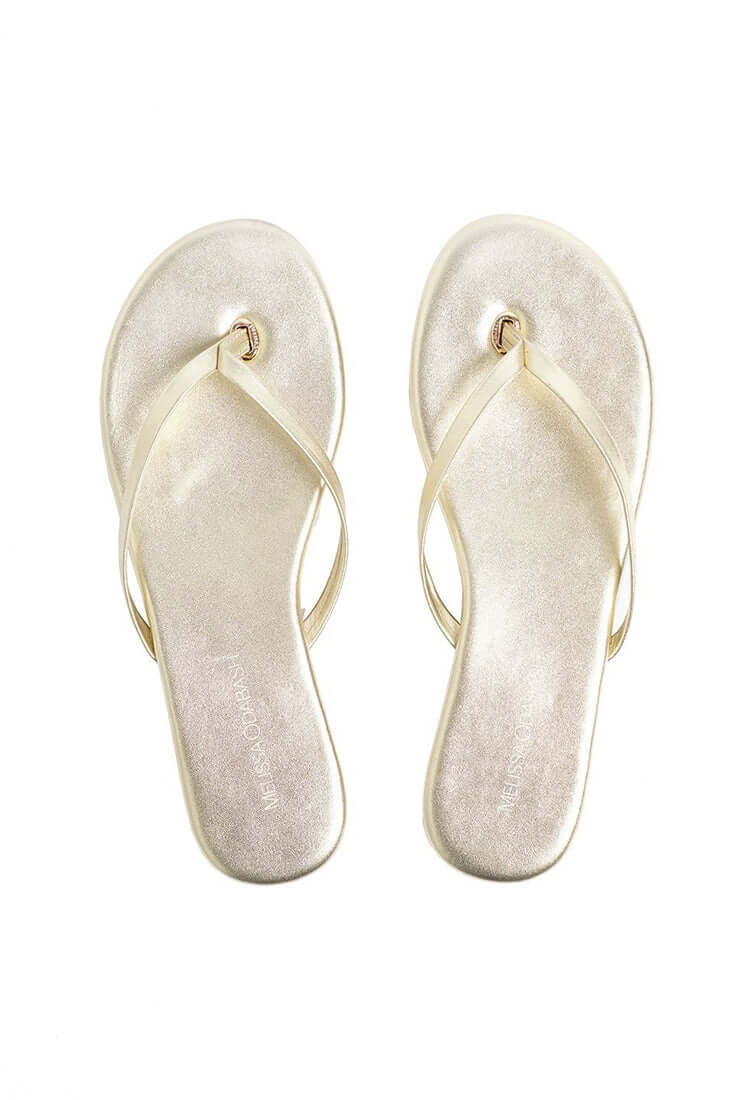 Melissa Odabash Sandals (9 Colors) Color: Gold Size: 6 / 37 at Petticoat Lane Greenwich, CT