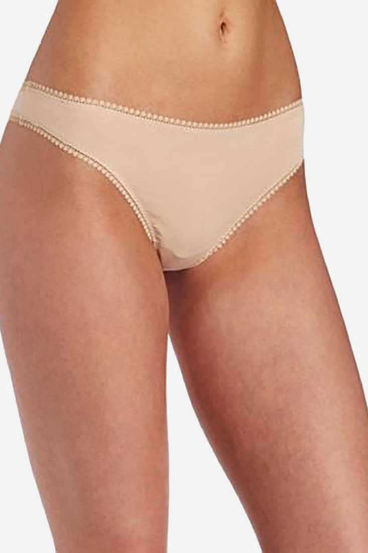 On Gossamer Cabana Cotton Hip-G Thong Color: Champagne Size: S/M at Petticoat Lane Greenwich, CT