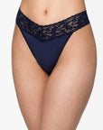 Hanky Panky Organic Cotton Original Rise Thong Color: Navy, Chai, Black, White, Cucumber Green, French Lavender at Petticoat Lane Greenwich, CT