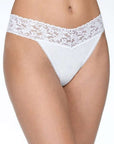 Hanky Panky Organic Cotton Original Rise Thong Color: White at Petticoat Lane Greenwich, CT