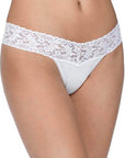 Hanky Panky Organic Cotton Low Rise Thong Color: White at Petticoat Lane Greenwich, CT