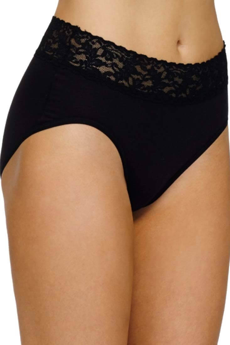 Hanky Panky Supima Cotton French Brief Color: Black Size: S at Petticoat Lane Greenwich, CT