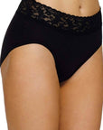 Hanky Panky Supima Cotton French Brief Color: Black Size: S at Petticoat Lane Greenwich, CT