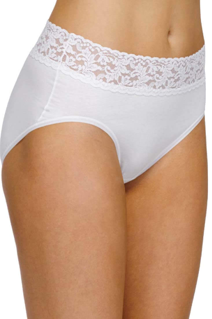 Hanky Panky Supima Cotton French Brief Color: White Size: XS at Petticoat Lane Greenwich, CT