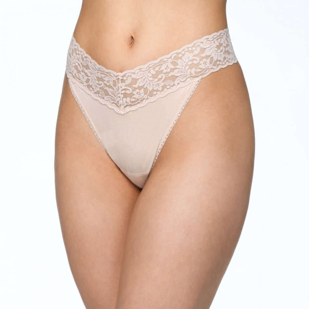 Hanky Panky Organic Cotton Original Rise Thong Color: Chai at Petticoat Lane Greenwich, CT
