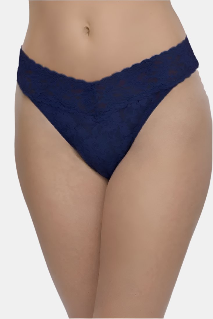 Hanky Panky Original Rise Thong Color: Navy at Petticoat Lane Greenwich, CT